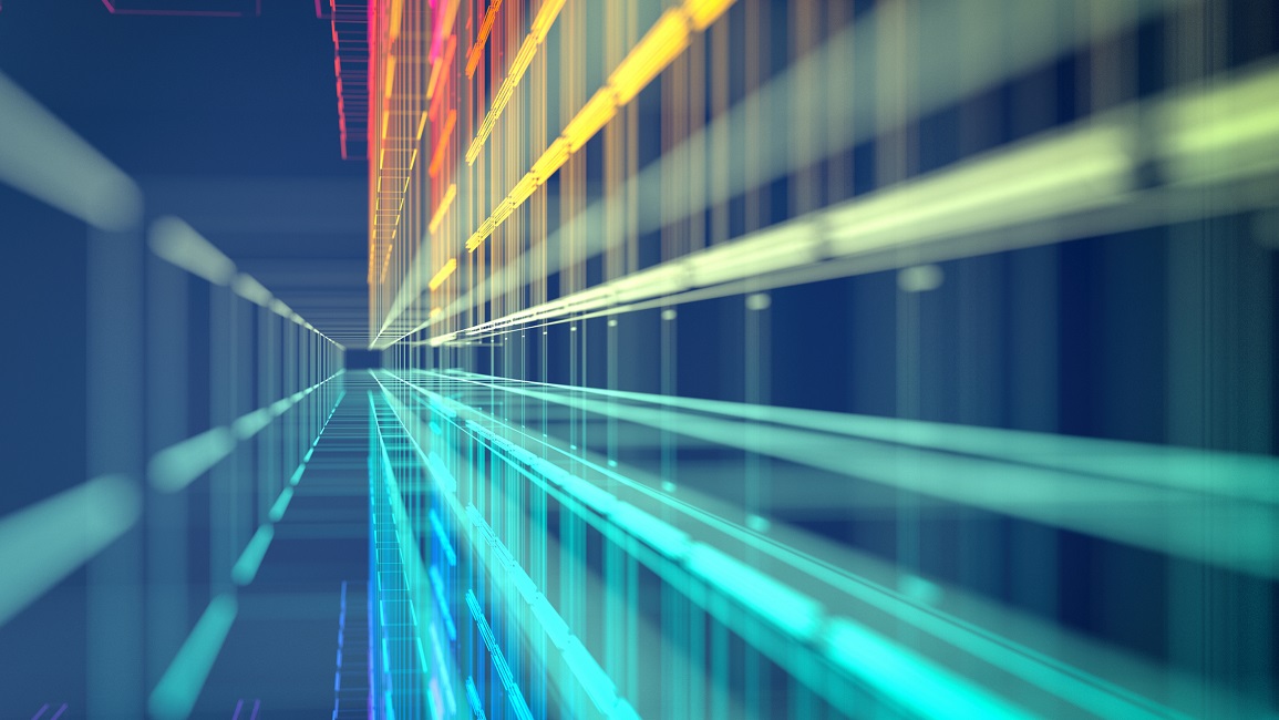 Abstract colorful grid in motion