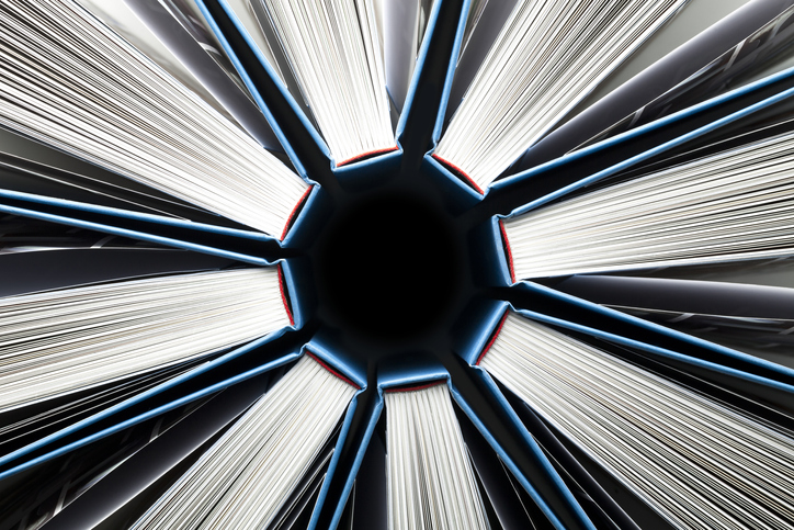 Books together in a circular pattern