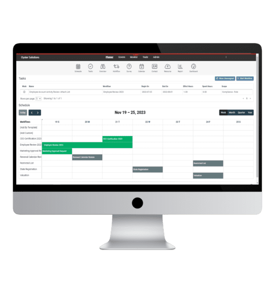 Compliance Calendar Oyster Solutions
