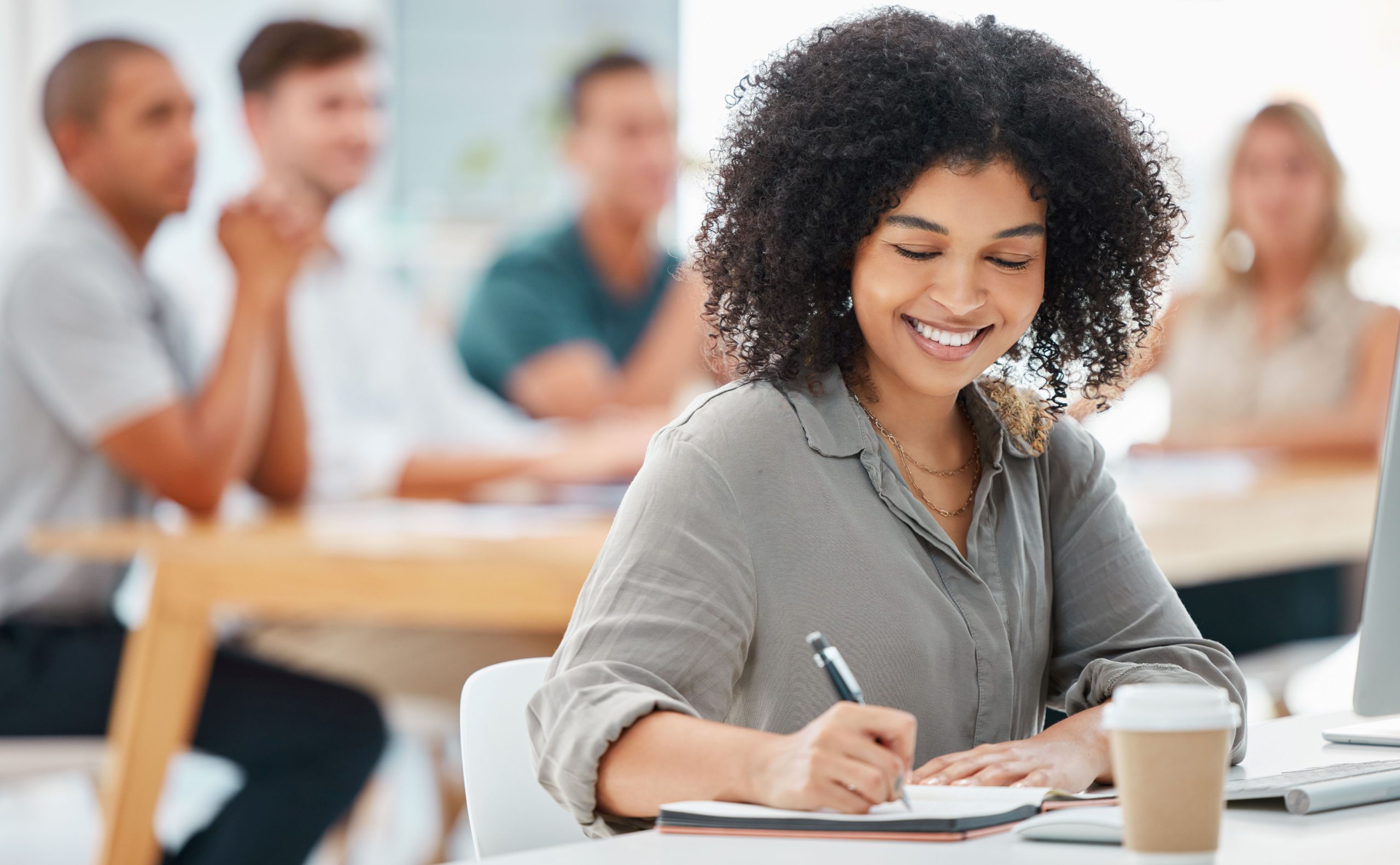 young woman taking a test representing FINRA firm element continuing education
